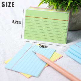 Koogel Pack of 1,000 Lined Index Cards, A8 Index Cards, Vocabulary Cards, Colourful Flashcards, Writeable for On the Go Vocabulary Learning