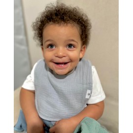 DiaperSquad's 10-Pack Baby Bibs for Drooling and Teething, Bibs for Boys, Baby Girl - Solid Cotton Baby Drool Bibs (Muted Traditional -100% Muslin)