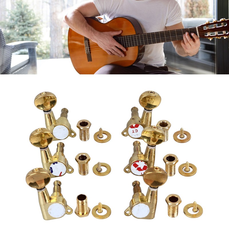 6Pcs Full Closed Guitar Tuning Key Accurate Fast Operation Stable
