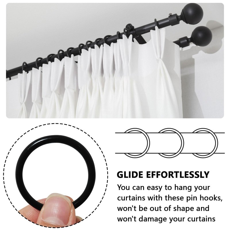 KAHIT 30 Pack Curtain Hooks for Drapes and 30 Pack