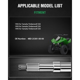 SCITOO Rear Wheel Axle 1.81 X 30.93 inch ATV CV axle for Yamaha Timberwolf 250 1992-1993 1995 4BD-25381-00-00