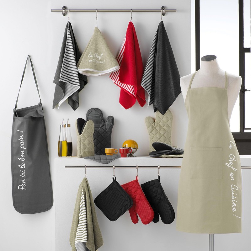 Douceur d'Intérieur, Cuistot Round Hand Towel (Diameter 60 cm) Linen,