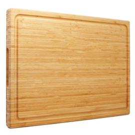 Utoplike Extra Large XXXL Bamboo Cutting Board 24 x16 Inch, Largest Wooden Butcher Block for Turkey, Meat, Vegetables, BBQ, Over the Sink Chopping Board with Handle and Juice Groove, Thickness 1.25"