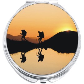 NewCharms Hiking Trail Nature Compact with Mirrors - Perfect Pocket and Purse Size Folding Mirror for Applying Make Up Anywhere