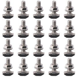 HOBBYIN 20 Sets of M6x20mm T Slot Drop-in Bolt and M6 Hexagon Flange Nut Set for 30 Series Aluminum Profile Hammer Head T-Bolt T Shape Stud Sliding Screw