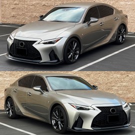 IKON MOTORSPORTS, Front Bumper Lip Compatible with 2021-2024 Lexus IS350 F Sport Trim Only, IKON Style Matte Black ABS Air Dam Front Chin Spoiler Splitter Lower Valance, 2022