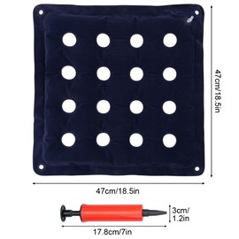 YWKJDDM Air Seat Cushion, 16 Holes Pressure Relief Cushion for Prevention Sores, Inflatable Seat Non-bedsores Cushion with Bonus Air Pump for Wheelchair Office Chair