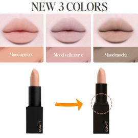 QUA-T My Mood Velvet Lipstick Base Lip 3.5g, Color:Mood Apricot