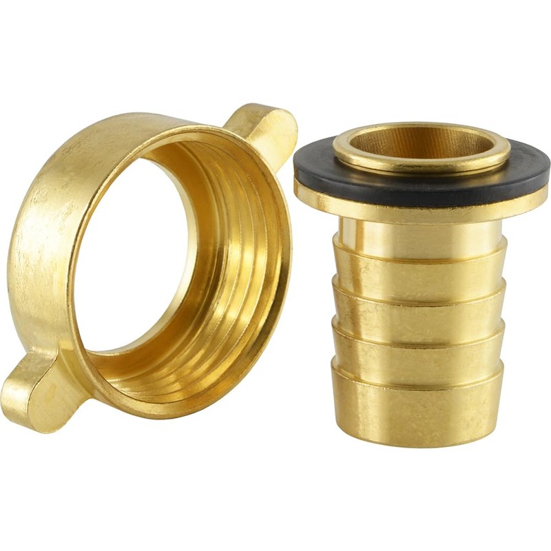 fittingteile Hose Nozzle with Wing Union Nut, Flat Sealing Brass