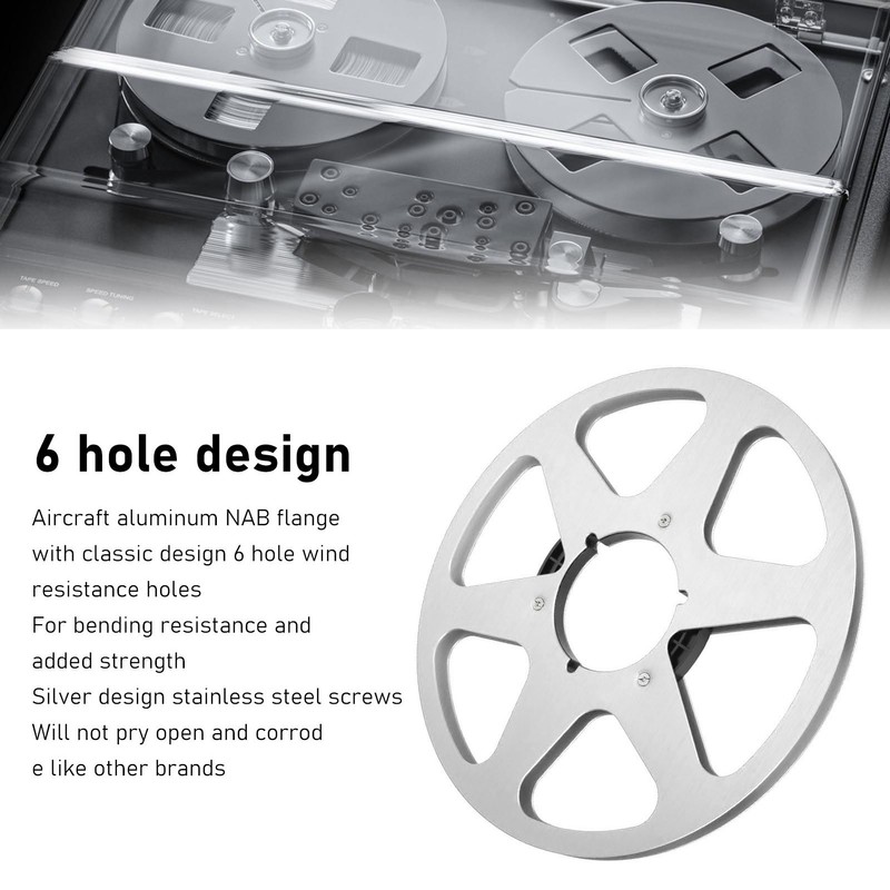 1/4 10.5 Inch Empty Tape Reel 6 Hole Aluminum Alloy