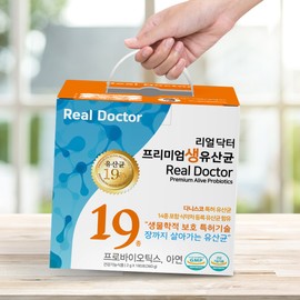 Real Doctor Premium Live Lactobacillus Probiotics Breast Milk Derived Zinc Immunity for Whole Family 180 Packets, 2 Pieces / 리얼닥터 프리미엄 생유산균 프로바이오틱스 온가족 모유유래 아연 면역 180포, 2개
