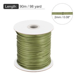 QUARKZMAN Waxed Thread 2 mm Waxed Cord 90 m Waxed Cotton Cord for Bracelet Making, Necklaces, Beading, Jewellery Making and DIY Crafts (Army Green)