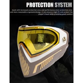 FMATAL GEAR FMA F5 Strom Goggle Mask 2024Version for Paintball Gaming Training (BK Red)