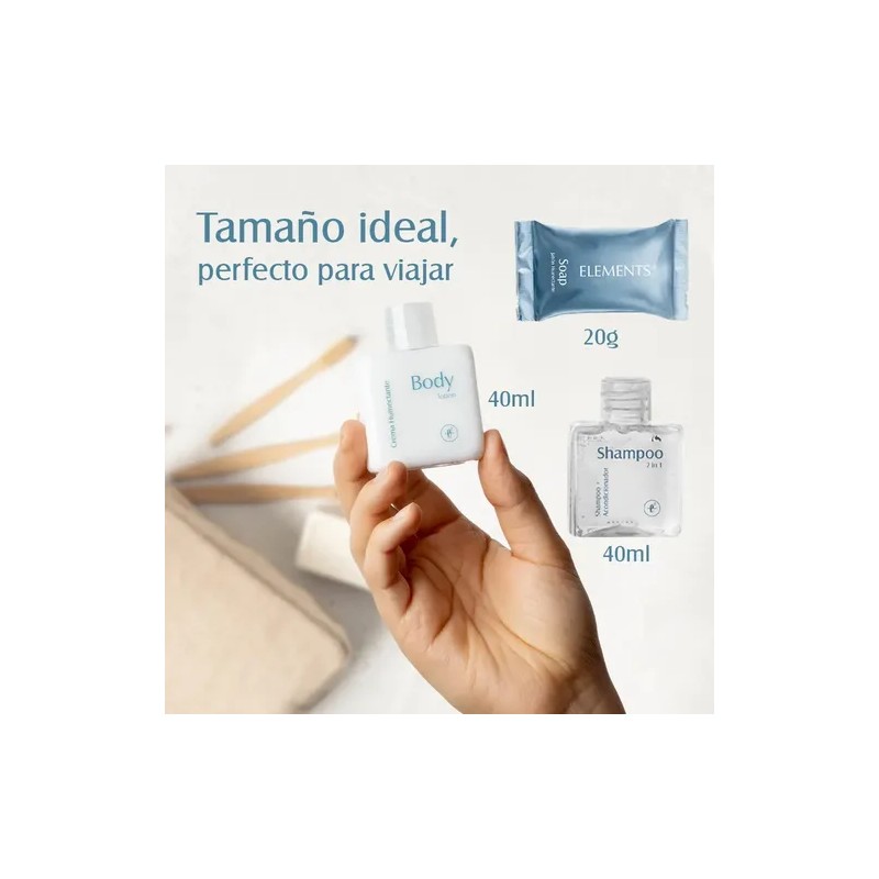 Kit Shampoo Jabón Y Crema Jypesa Elements Amenidades Airbnb