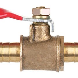 Dapetz ® Brass Ball Valve 8mm Red Lever Inline Hose Barb for Water Air Gas Fuel Shut-Off