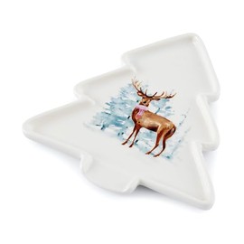 Cooksmart British Designed Christmas Spoon Rest | Spoon Rests for All Type of Spoons | Kitchen Spoon Rest for All Types of Kitchens - Christmas Stag
