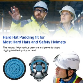 Hard Hat Top Pad Liner Replacement, Hard Hat Padding fit for Most Construction and Work Helmets, Cooling Inserts Reusable Washable Top Pad Suspension Cushion Replacement Accessorie - Blue 8 PACK