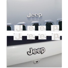 Reflective Concepts - 2014-2018 Jeep Cherokee - Jeep Front and Rear Emblem Overlay Decal Stickers - (Color: Reflective Light Silver)