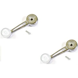 PT Auto Warehouse FO-1063O-P - Window Crank Handle, Chrome with White Knob - Left/Right Pair, Replaces D3AZ6523342A