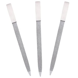Baluue 3pcs Nail Files Manicure Tools Double Sided Fingernail Files Nail Art Tools Trimmer Made of Stainless Steel