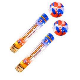 Party Xclusive (2 Pack) Confetti Cannons Red White Blue 12 inch | Perfect Confetti Poppers for Memorial 4th July American Graduation Party New Years Celebrations