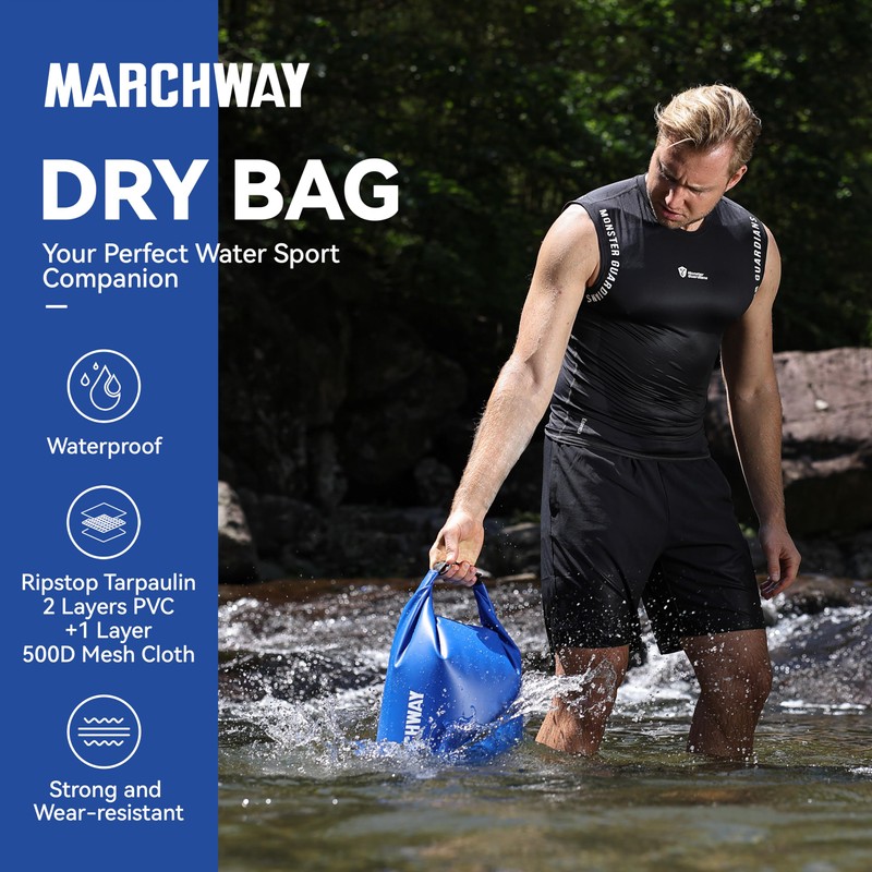 MARCHWAY Floating Waterproof Dry Bag 5L/10L/20L/30L/40L, Roll Top Sack Keeps