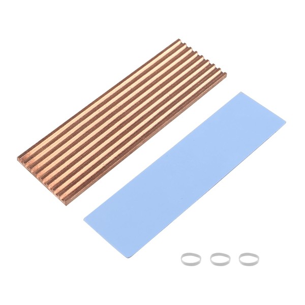 ZDE M.2 SSD Heatsink 70x21x2mm Copper Heatsink with Silicone Thermal