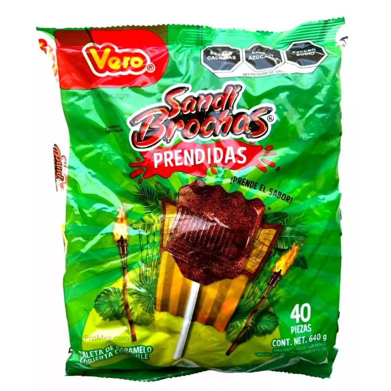 Vero Sandi Brochas / Vero Spicy Watermelon Lollipops 40pzs 640g/22.57oz