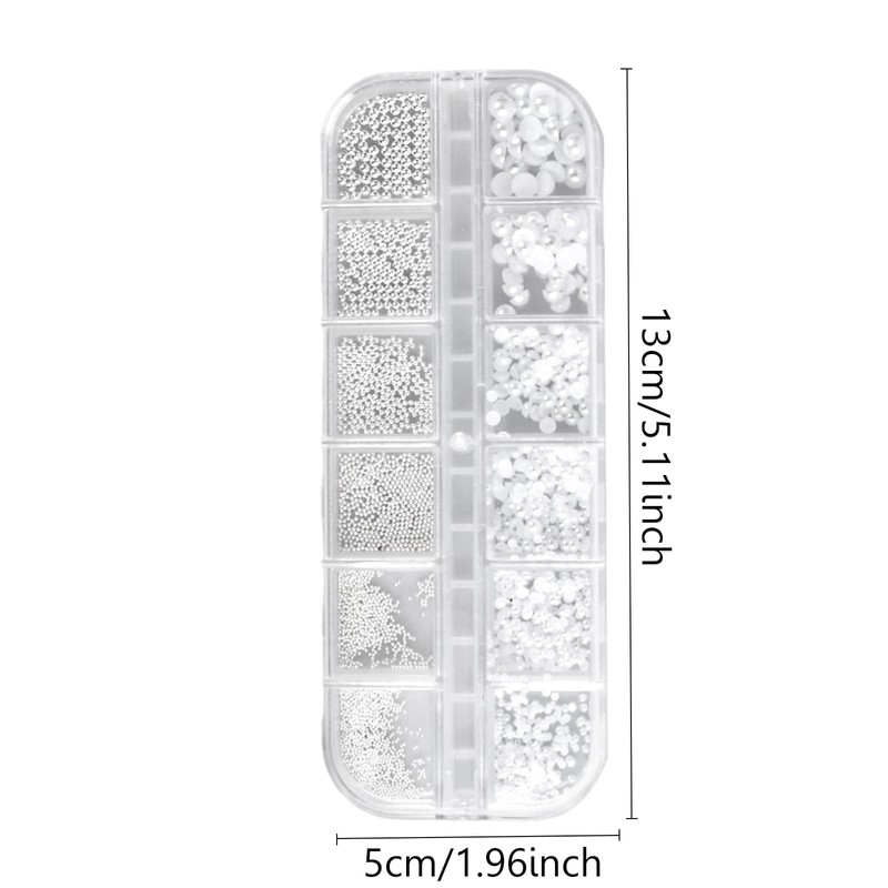 1 Box/12 Grid Nail Art Rhinestones, Perfect Nail Charms for