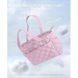 Uselike Tote Bag for Women, Lightweight Puffer Tote Work Bags with Compartments for Travel, Quilted Shoulder Bag with Zipper