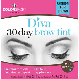 COLORSPORT DIVA 30 DAY BROW TINT, Eyebrow Tint, Eyebrow Dye, Immediate Visible Results, Last for up to 30 days, Dark Brown