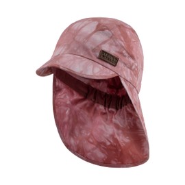 Sterntaler Peaked Cap with Neck Protection Batik Unisex Children's Hat in Cool Batik Look – Unisex Peaked Cap Children with Neck Protection, rosewood