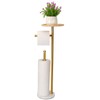 Standing Toilet Paper Holder Gold with 7.9" Big Tray, 2.2Lbs