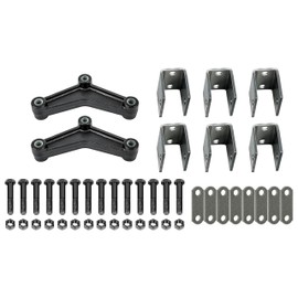 HECASA Trailer Leaf Spring Hanger Kit for Double Eye Springs Tandem Axle Suspension & Equalizer & Shackle Strap & Hanger Kit Powder Coated Steel