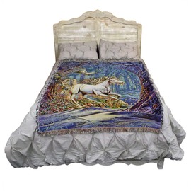 Pure Country Weavers The Unicorn Blanket by Myles Pinkney - Gift Fantasy Tapestry Throw Woven from Cotton - Made in The USA (72x54)