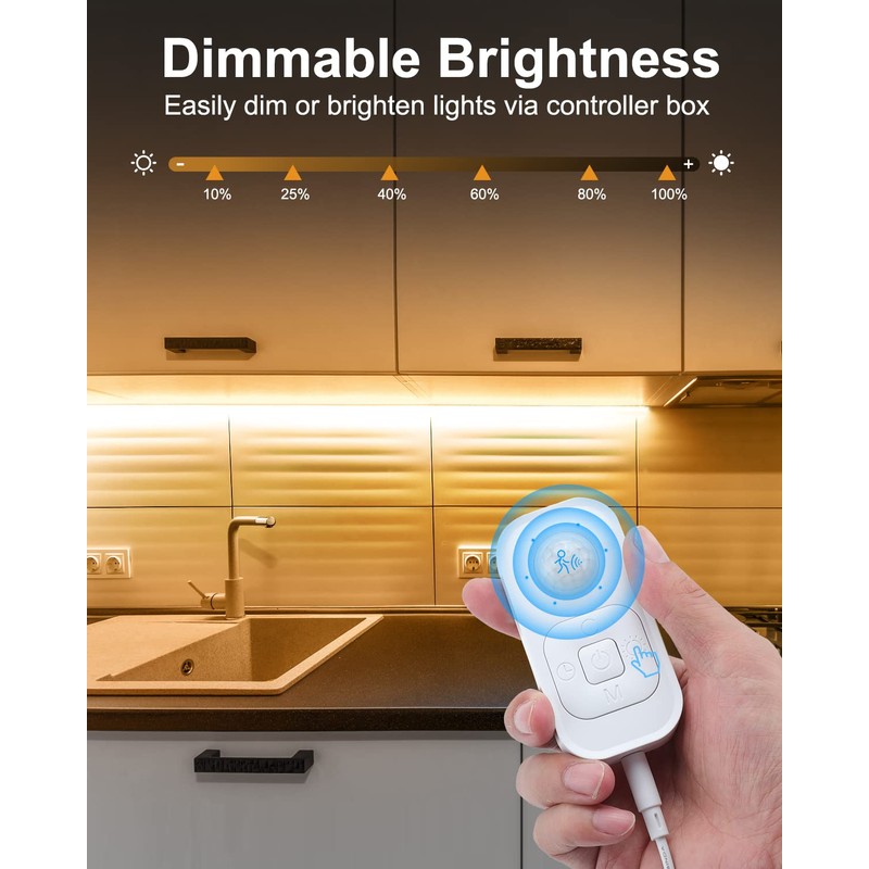 Feuymoent Motion Sensor LED Strip Light - Cabinet Strip Lights