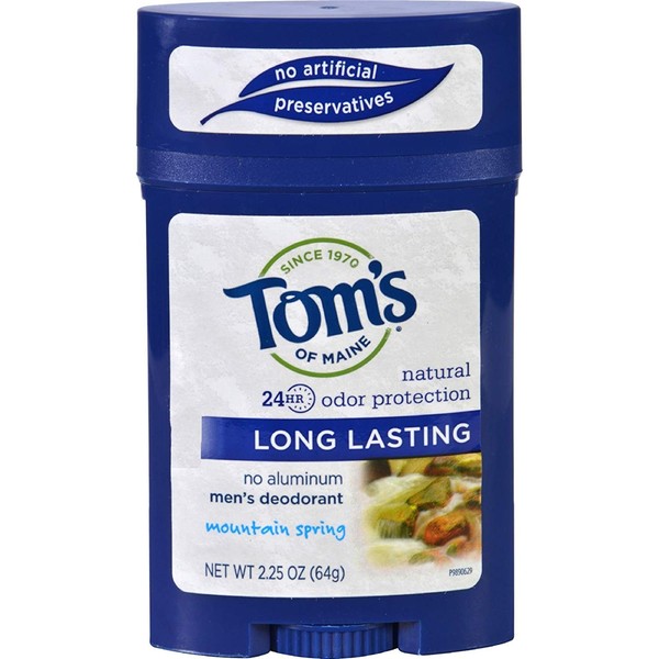 Tom's of Maine Men's Long Lasting Stick Deodorant, Mountain Spring 2.25 oz (Pack of 3)