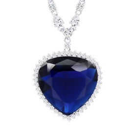 XUPING Charm Sparkly Heart of Love Big Blue Necklaces & Pendants Jewelry Women Party Anniversary