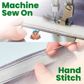 ECOHomes 2 Inch Wide x 6 FT Sew On Hook and Loop Tape for Fabric Roll, Sewable Sew-On Strips for Clothing, Clothes, Fabric | No Adhesive Sewing Fastener Straps, Easy Sew in, Strong Grip, White