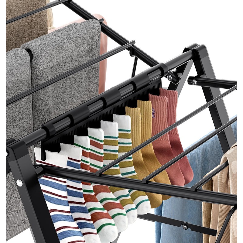 APEXCHASER Foldable Clothes Drying Rack, Metal Laundry Drying Rack Collapsible,