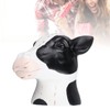 Black White Cow Head Wearing Glasses Statues Resin Stable Glasses