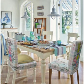 Rcvlauf Easter Chair Covers Set of 4 Easter Buffalo Plaid Bunny Spring Stretch Parsons Chair Slipcovers for Easters Dining Room Decor Chairs Seat Protectors (Colorful Rabbit,4PCS)