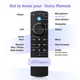 Replacement Voice Remote Control Fit for Fire Smart TV Stick/Cube, Stick 4K/4K Max(1st / 2nd Gen), Stick HD/Lite, Smart TV 3rd Gen, Compatible with Insignia/Toshiba/Pioneer Smart TVs