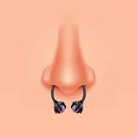 Blue Palm Jewelry 1 - 16 Gauge Red Purple or Black Horseshoe Septum Nose Ear Lip Helix Tragus C315 - 16G 3/8" Purple