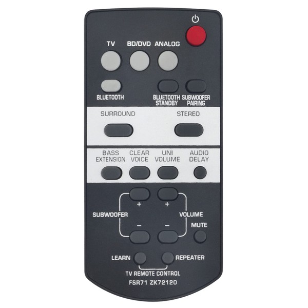 FSR71 ZK72120 Replace Remote Controller Compatible with Yamaha Sound Bar