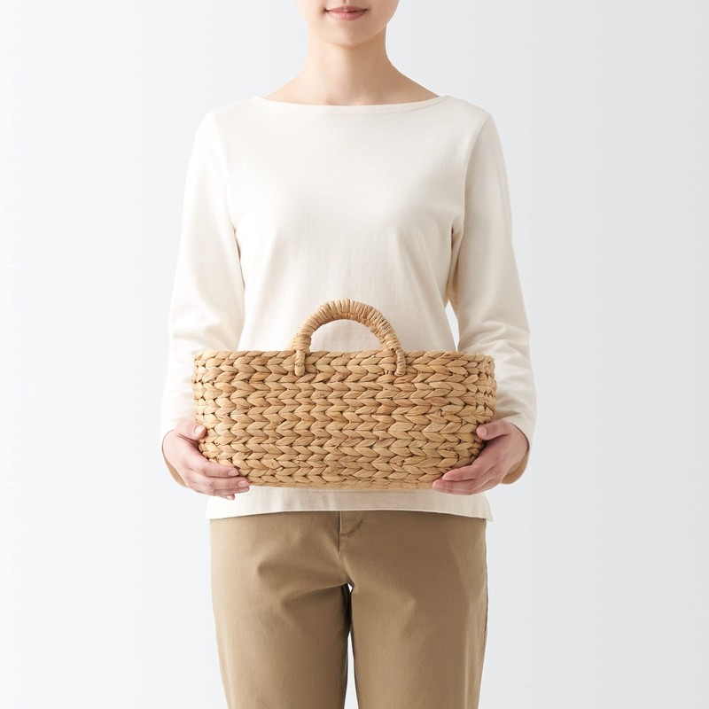 Mujin Ryohin Handled Oval Basket Small 37 x 18.5 x