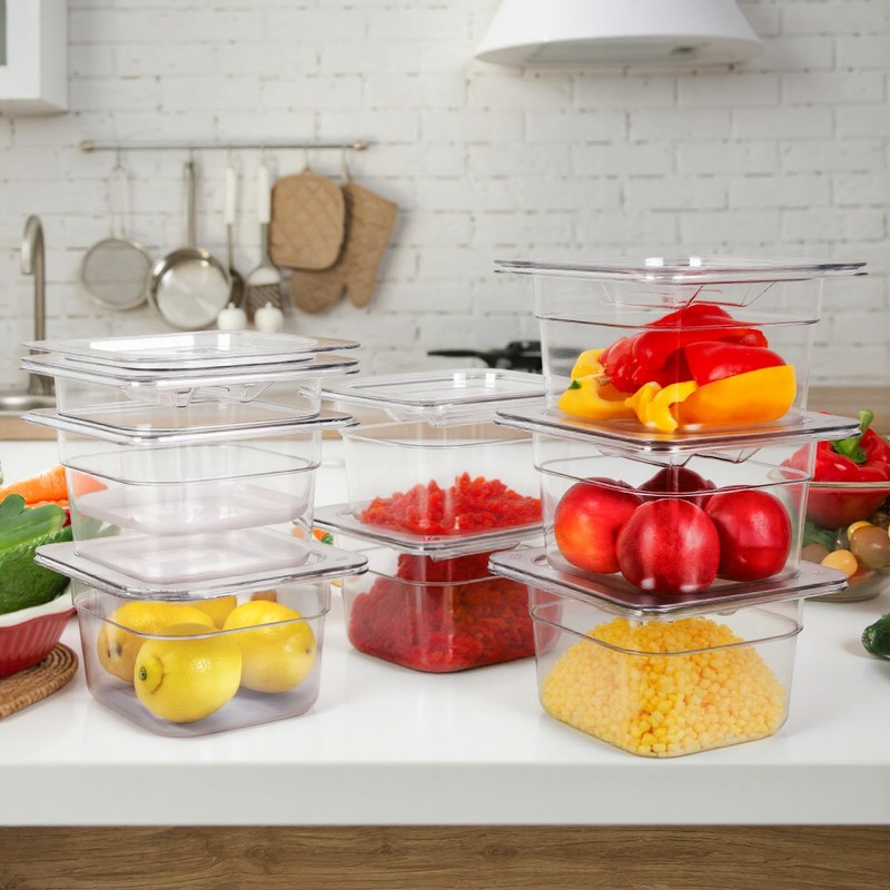 West Bay 10 Pack 1/6 Size Plastic Food Pans with