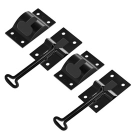 ESUDNT RV Door Holder with Silent Snap, Black Metal T-Style Camper Door Latch, Trailer Door Catch for Cargo Trailers and Trucks (2 Pack, 4 Inch)