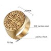 JAJAFOOK Men Gold Plated Stainless Steel Catholic St Benedict Exorcism