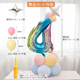 Number Balloons, Fitpad, Foil Balloons, Rainbow Color, Birthday, Decoration, Party, Celebration, Wedding, Anniversary, Decoration (4)